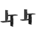 Étagères murales 2 pcs noir 38x12x38 cm bois d'ingénierie