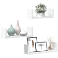 Étagères murales 3 pcs blanc bois d'ingénierie