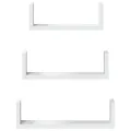 Étagères murales 3 pcs blanc bois d'ingénierie