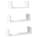 Étagères murales 3 pcs blanc bois d'ingénierie