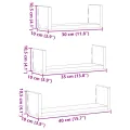 Étagères murales 3 pcs blanc bois d'ingénierie
