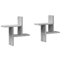 Étagères murales 2pcs sonoma gris 38x12x38 cm bois d’ingénierie