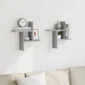 Étagères murales 2pcs sonoma gris 38x12x38 cm bois d’ingénierie