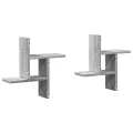 Étagères murales 2pcs sonoma gris 38x12x38 cm bois d’ingénierie