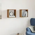 Étagères cube murales 2 pcs vieux bois 30x15x30 cm