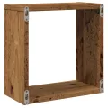 Étagères cube murales 2 pcs vieux bois 30x15x30 cm