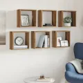 Étagères cube murales 6 pcs chêne artisanal bois d'ingénierie