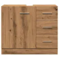 Armoire d'évier chêne artisanal 63x30x54 cm bois d'ingénierie
