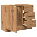 Armoire d'évier chêne artisanal 63x30x54 cm bois d'ingénierie