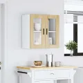 Armoire murale de cuisine et porte en verre Porto chêne sonoma