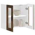 Armoire murale de cuisine avec porte en verre Porto chêne fumé