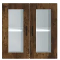 Armoire murale de cuisine avec porte en verre Porto chêne fumé