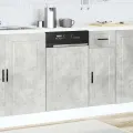 Panneau de lave-vaisselle Porto gris béton 45x1,5x67 cm