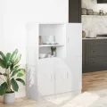 Ensemble d'armoires de cuisine 2 pcs blanc bois d'ingénierie