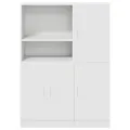 Ensemble d'armoires de cuisine 2 pcs blanc bois d'ingénierie