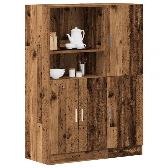 Ensemble d'armoires de cuisine 2 pcs vieux bois