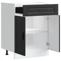 Armoire de cuisine Porto noir bois d'ingénierie
