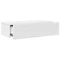 Étagère murale et tiroirs blanc 60x26,5x15 cm bois d'ingénierie