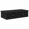 Étagère murale avec tiroirs noir 60x25x15 cm bois d'ingénierie