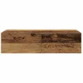 Étagère murale avec tiroirs vieux bois bois d'ingénierie