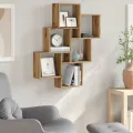 Étagère murale sous forme de cube chêne artisanal 78x15x93 cm
