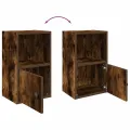 Bibliothèque chêne fumé 31x24x52 cm bois d'ingénierie