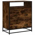 Commode chêne fumé 70x41x70 cm bois d'ingénierie