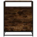 Commode chêne fumé 70x41x70 cm bois d'ingénierie