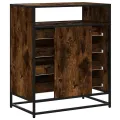 Commode chêne fumé 70x41x70 cm bois d'ingénierie