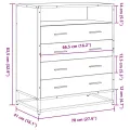 Commode chêne fumé 70x41x70 cm bois d'ingénierie