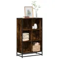 Bibliothèque chêne fumé 65,5x33x107,5 cm bois d'ingénierie