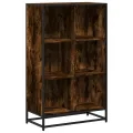 Bibliothèque chêne fumé 65,5x33x107,5 cm bois d'ingénierie