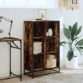 Bibliothèque chêne fumé 65,5x33x107,5 cm bois d'ingénierie