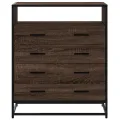 Commode chêne marron 70x41x70 cm bois d'ingénierie