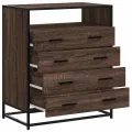 Commode chêne marron 70x41x70 cm bois d'ingénierie