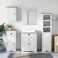 Meubles de salle de bain 4 pcs BODO blanc bois de pin massif