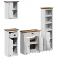 Meubles de salle de bain 4 pcs BODO blanc bois de pin massif