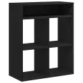 Bibliothèque noir 66x31x80 cm bois d'ingénierie