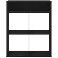 Bibliothèque noir 66x31x80 cm bois d'ingénierie