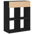 Bibliothèque noir 66x31x80 cm bois d'ingénierie