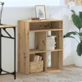 Bibliothèque chêne artisanal 66x31x80 cm bois d'ingénierie