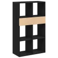 Bibliothèque noir 66x31x112 cm bois d'ingénierie