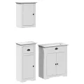 Meubles de salle de bain 3 pcs BODO blanc bois de pin massif
