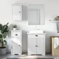 Meubles de salle de bain 3 pcs BODO blanc bois de pin massif