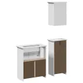 Meubles de salle de bain 3 pcs BODO blanc bois de pin massif