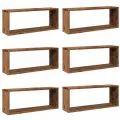 Étagères murales cube 6 pcs vieux bois 60x15x23 cm