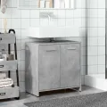 Armoire lavabo de salle de bain gris béton 60x33x60 cm