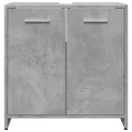 Armoire lavabo de salle de bain gris béton 60x33x60 cm