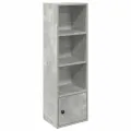 Bibliothèque gris béton 31x24x102 cm bois d'ingénierie