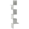 Étagère murale d'angle gris béton 32x32x127,5cm bois ingénierie